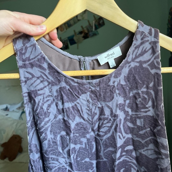 Aritzia Wilfred Trompette floral velvet and silk mini dress, size small - Picture 2 of 6